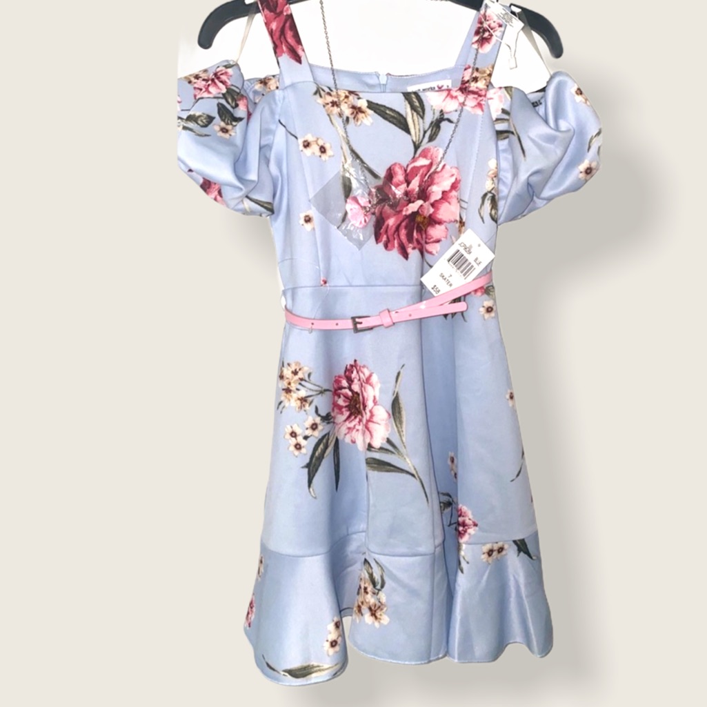 Knit Works Skater Floral Dress Girls Size 7